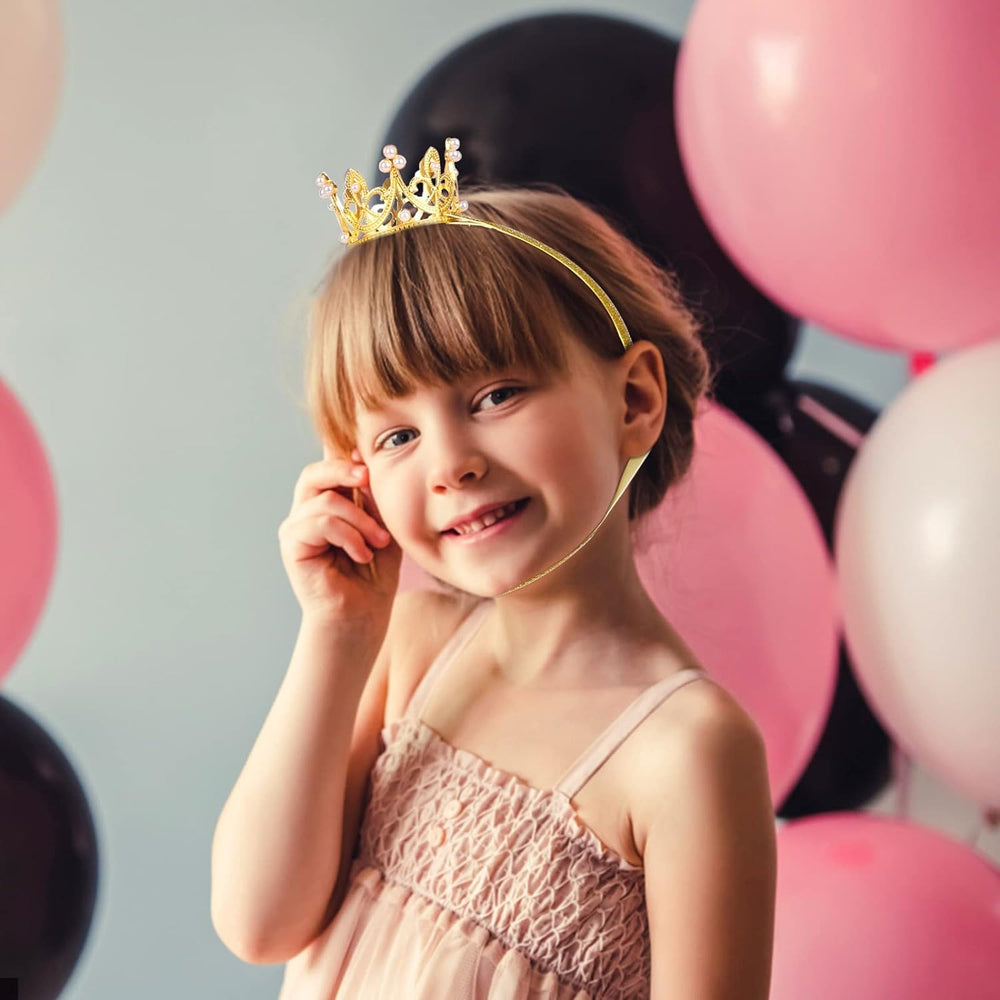 DatingShiny gold crystal tiara designed for little girls and weddings or ceremonies.