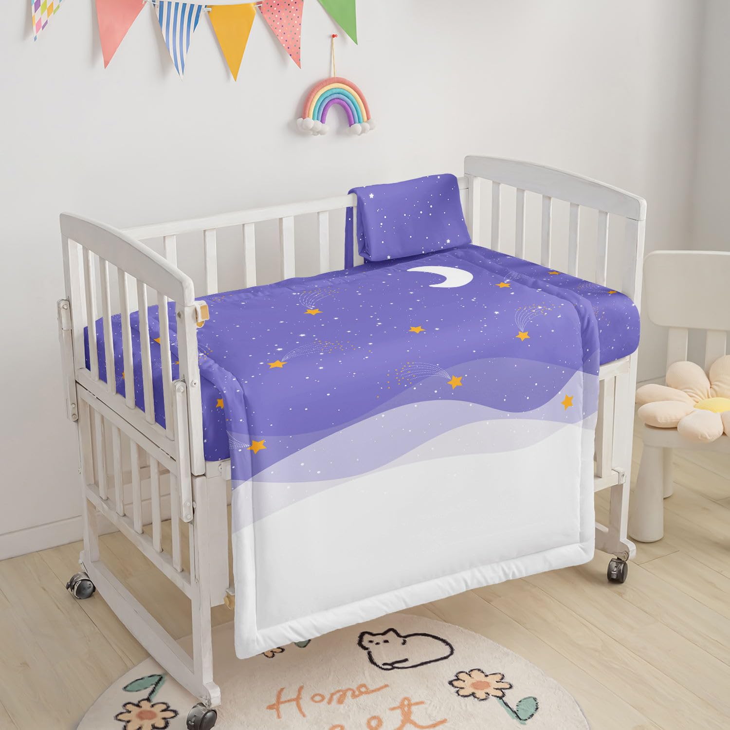 Datura Home fitted sheet 28x52+8 provides snug, breathable mattress cover.
