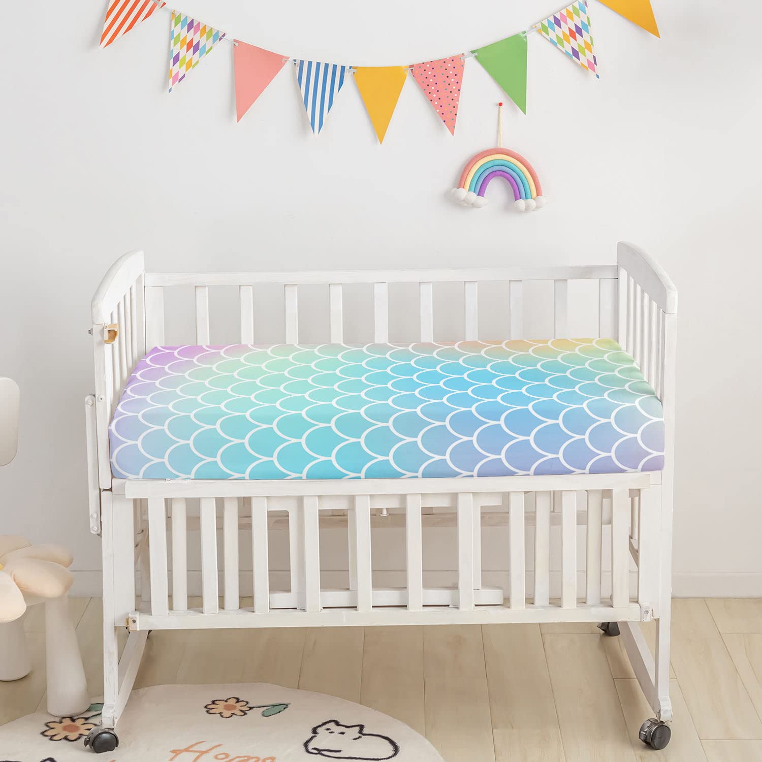 Datura Home crib skirt completing the nursery finish