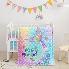 Datura Home quilted comforter with watercolor butterfly print for baby's crib