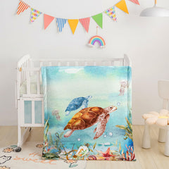 Datura home Turtle2 comforter for crib bedding provides soft warmth and easy care