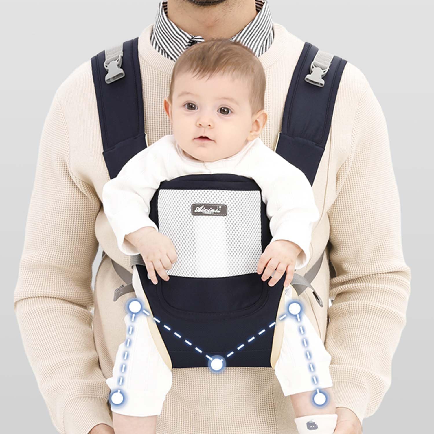 Daurore Paw 4-in-1 carrier adapts as baby grows from newborn to toddler
