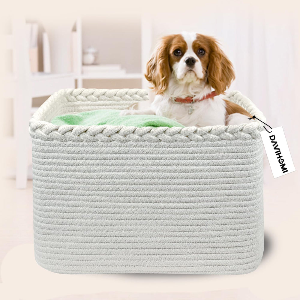 DAVIHOMI foldable rope basket ships flat and expands easily.