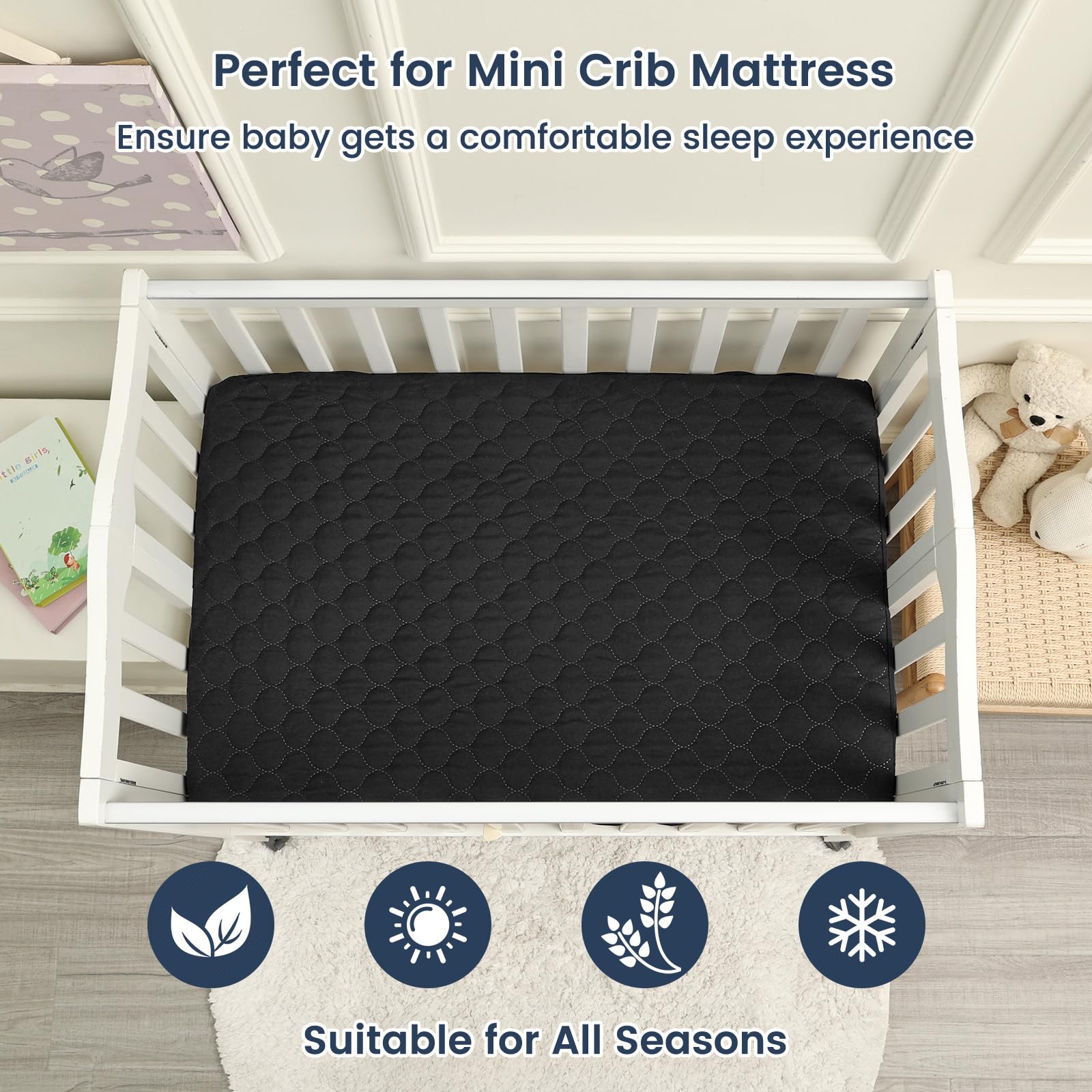 Davids Kids 100% waterproof backing blocks leaks while baby moves.
