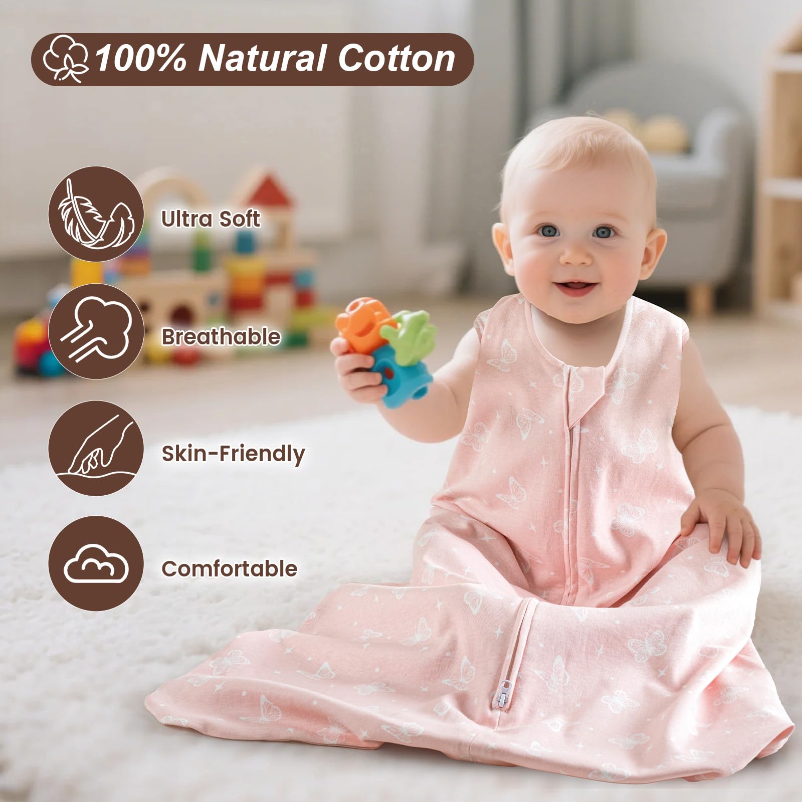 David's Kids 18-24 month sleep sack ready for naps and night sleep.