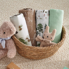 David's Kids breathable weave muslin blanket stays airy for swaddling and quick drying