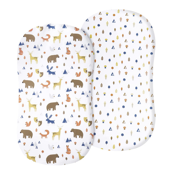 David's Kids woodland-animals-pattern bassinet sheet offers soft, breathable comfort for baby naps.