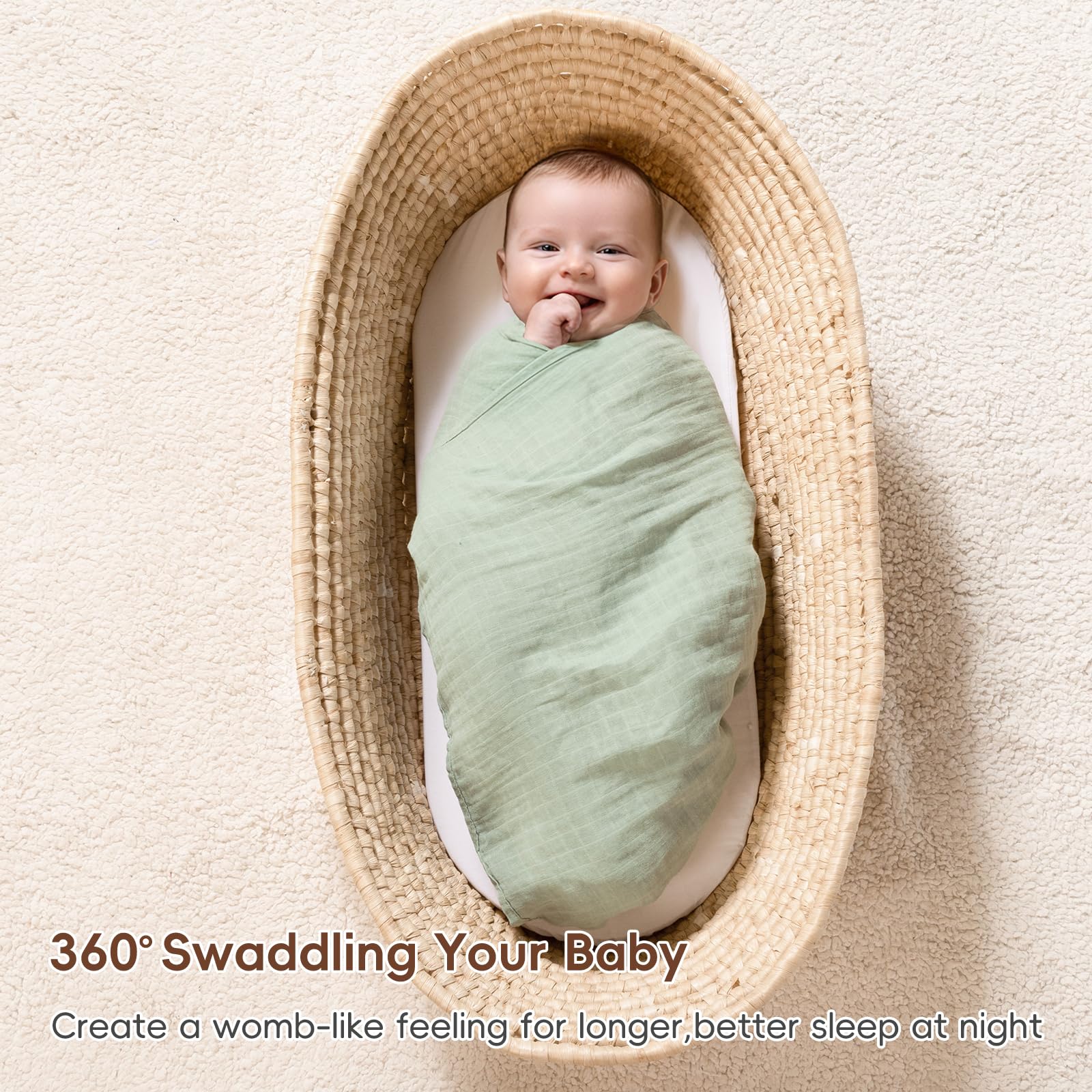 Large 47x47 inch David's Kids blanket provides ample coverage for swaddling.