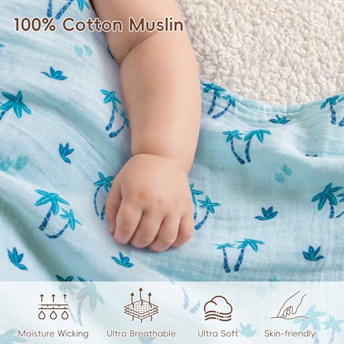 David's Kids cotton muslin texture close-up emphasizes breathable weave.