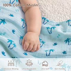 David's Kids cotton muslin texture close-up emphasizes breathable weave.