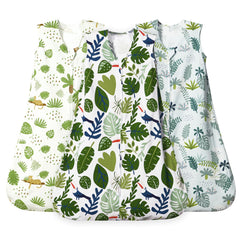 david's kids leaf sleep sack front view highlights soft breathable cotton.