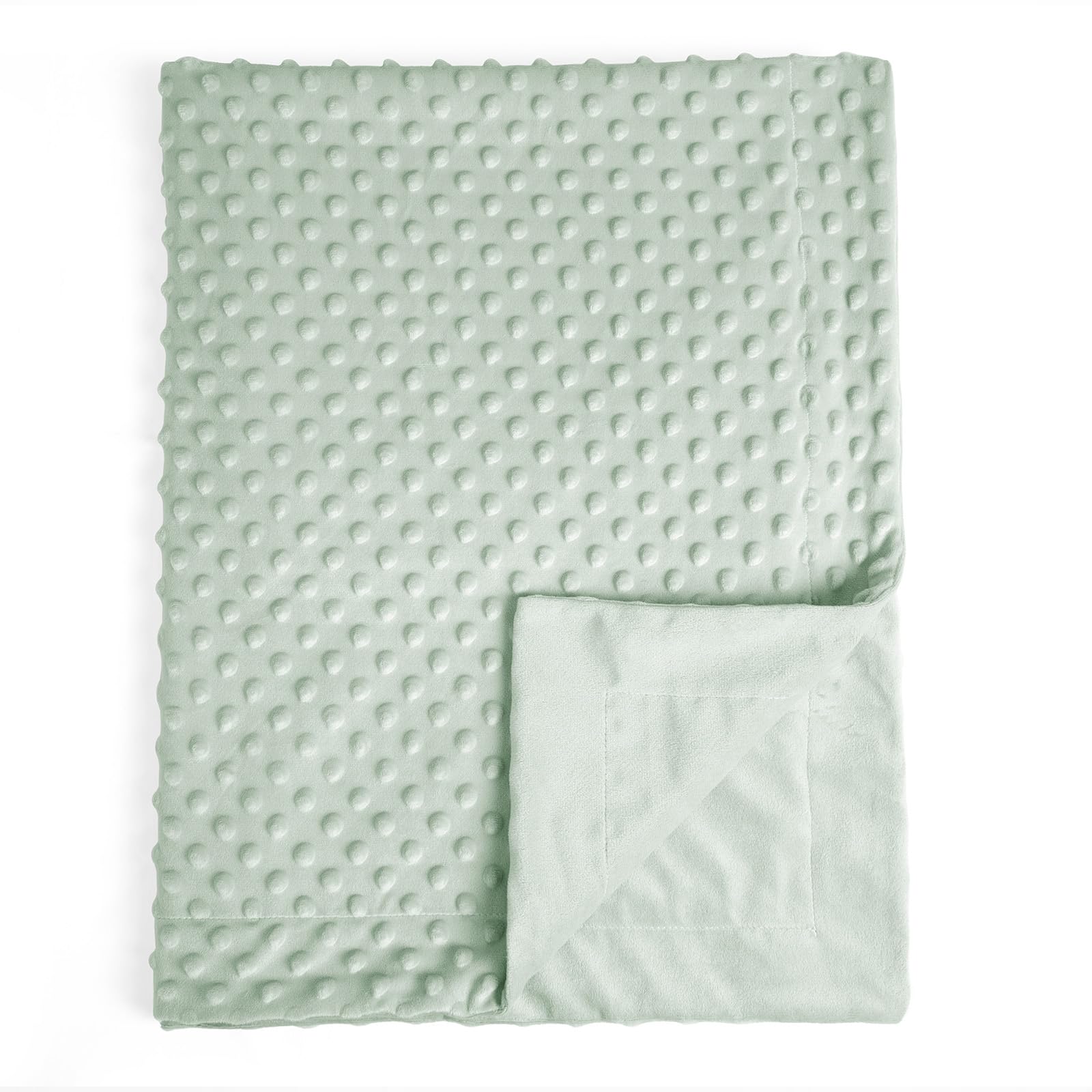 David's Kids Sage Green blanket raised-dots texture for soothing baby touch