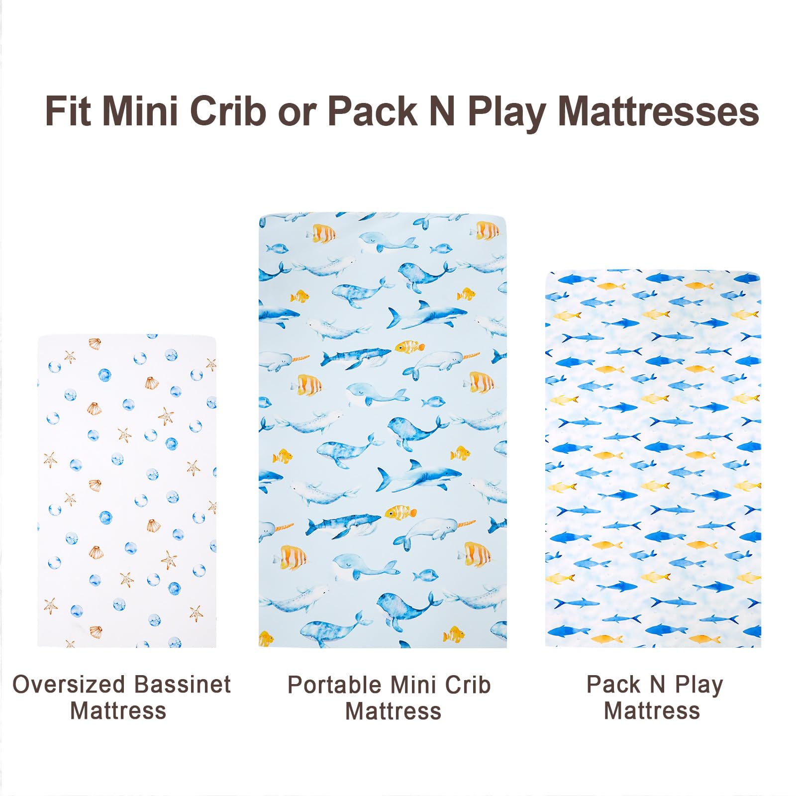 David's Kids mini crib sheets designed to fit most pack and play mattresses securely.