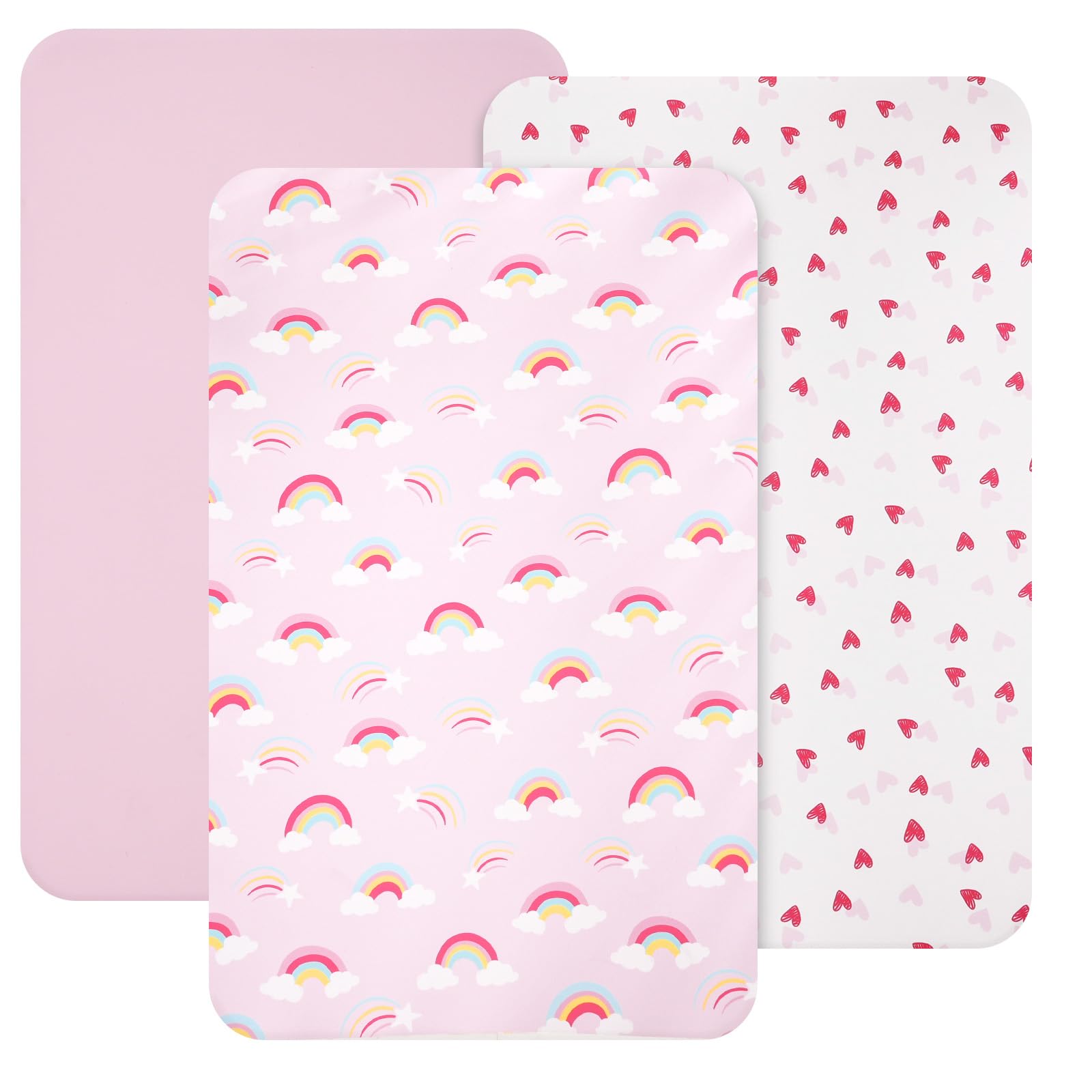 David's Kids rainbow pack mini crib sheets add vibrant color to baby sleep