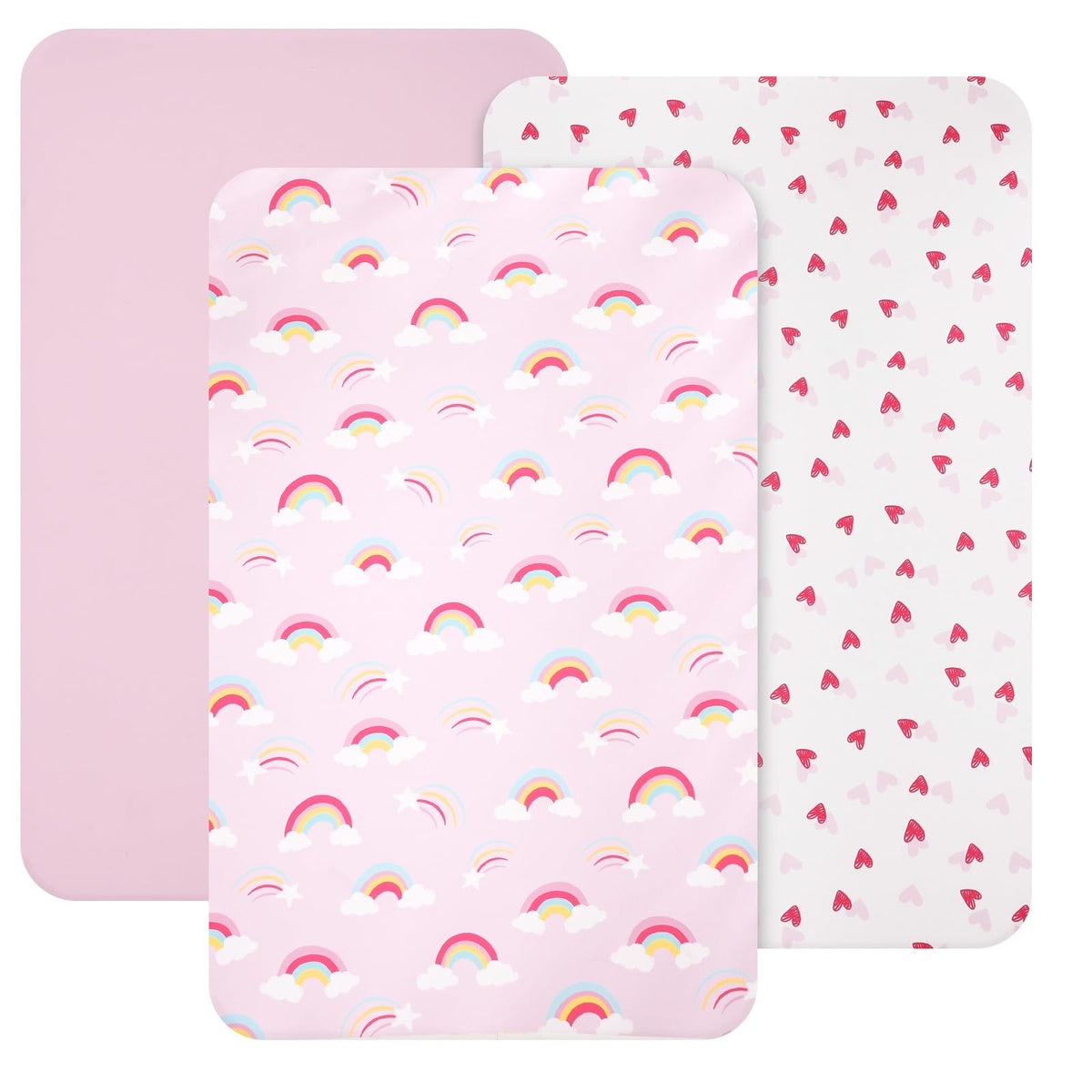 David's Kids rainbow pack mini crib sheets add vibrant color to baby sleep