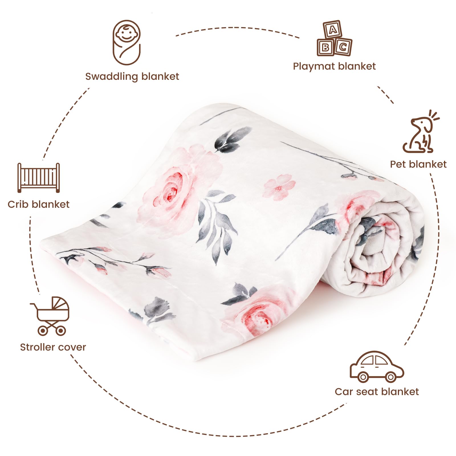 David's Kids Minky blanket back side texture highlights breathable comfort.