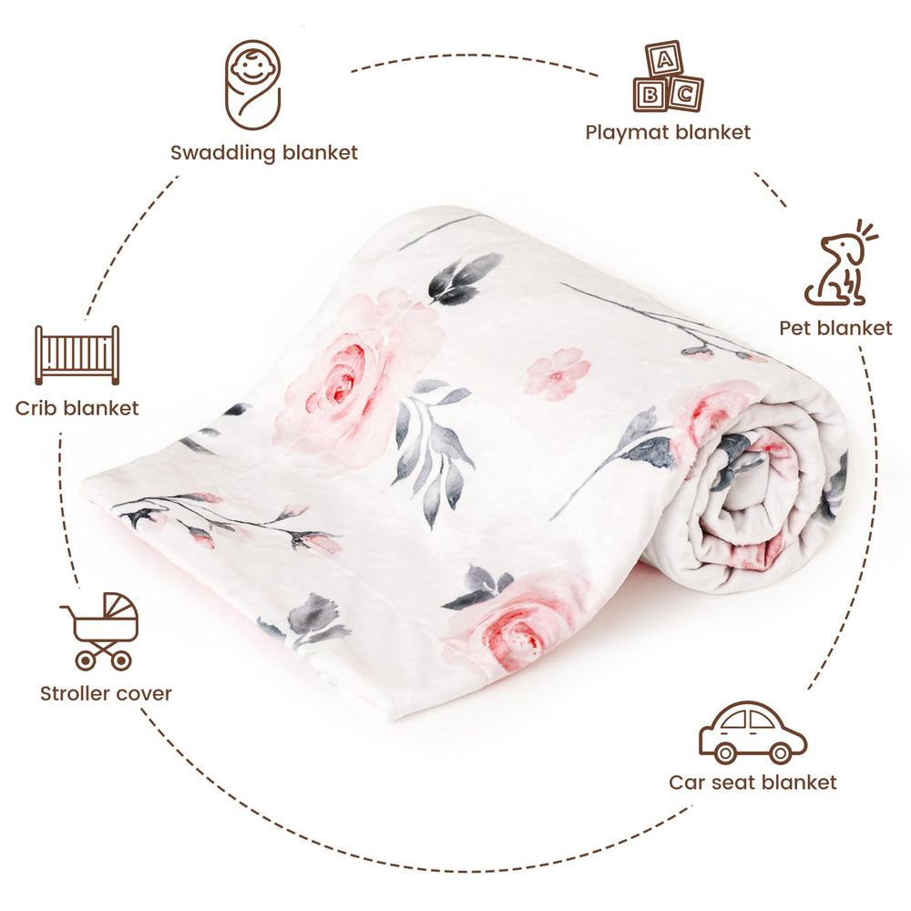David's Kids Minky blanket back side texture highlights breathable comfort.