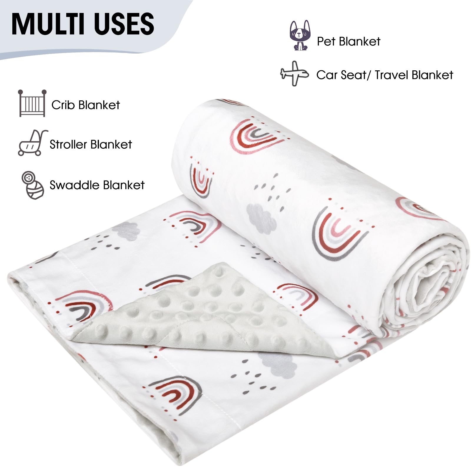 David's Kids Minky blanket floral pattern adds cute touch for newborns.