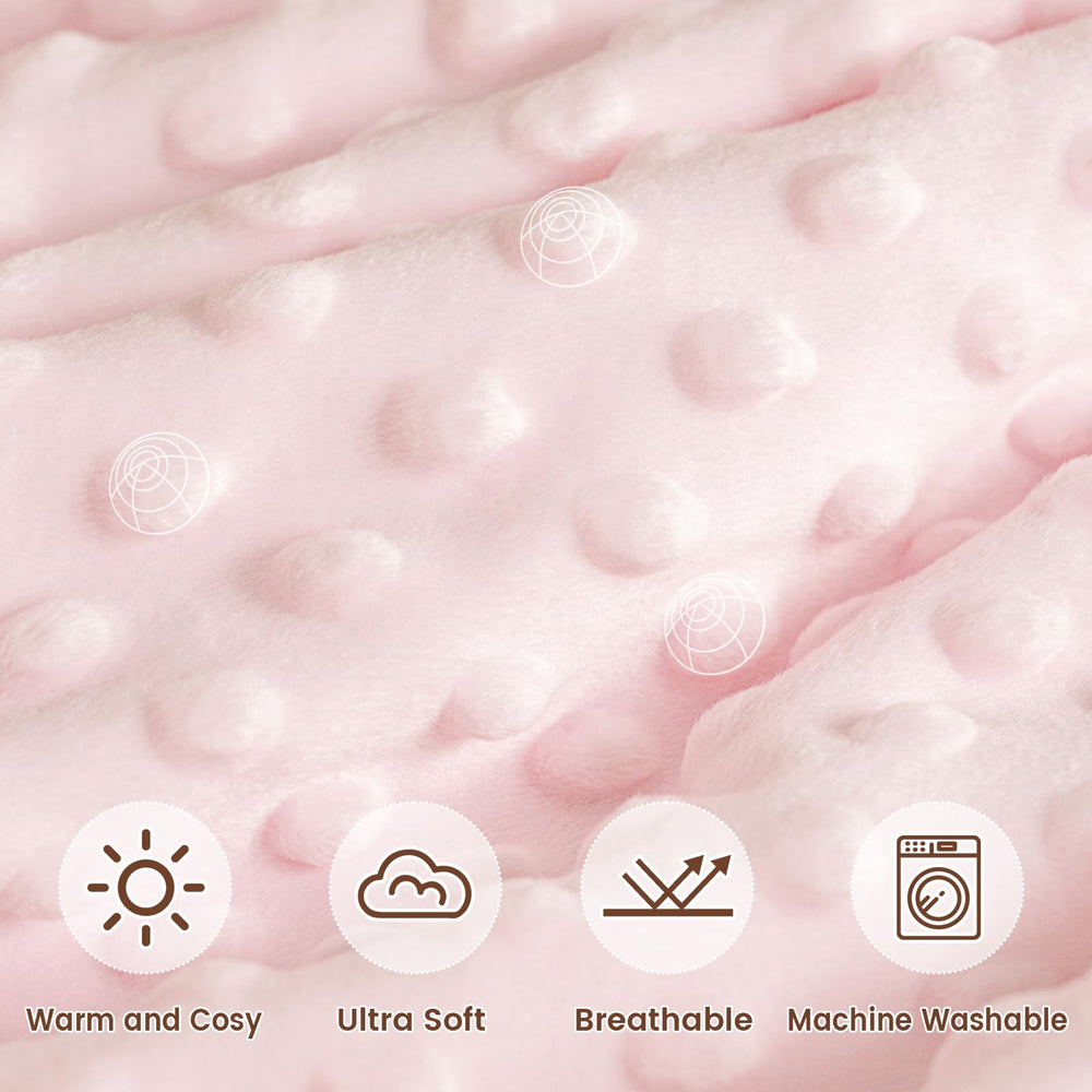 David's Kids Minky blanket rainbow design enhances nursery decor and comfort.