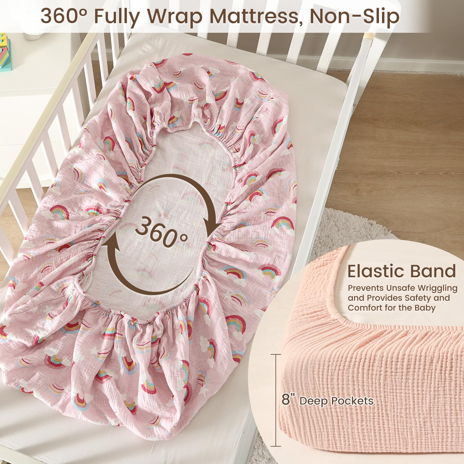 David's Kids rainbow two-layer weave boosts moisture-wicking
