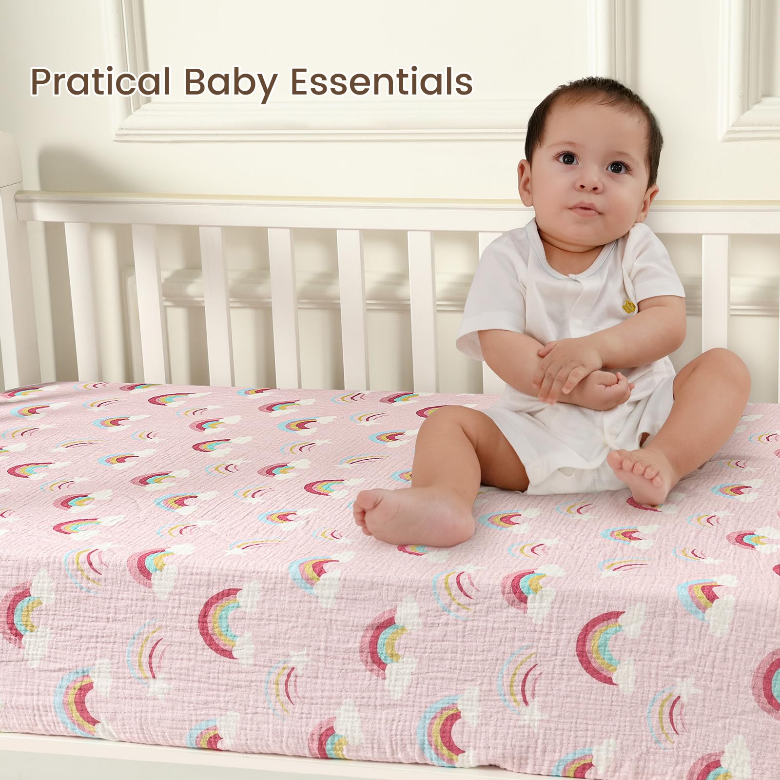David's Kids rainbow crib sheets transition from crib to toddler bed