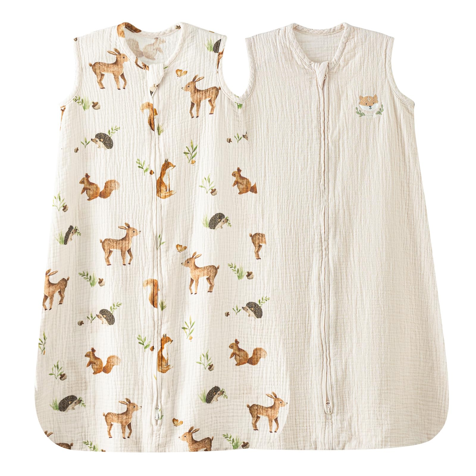 David's Kids muslin sleep sack fabric closeup, breathable 100% cotton for baby comfort