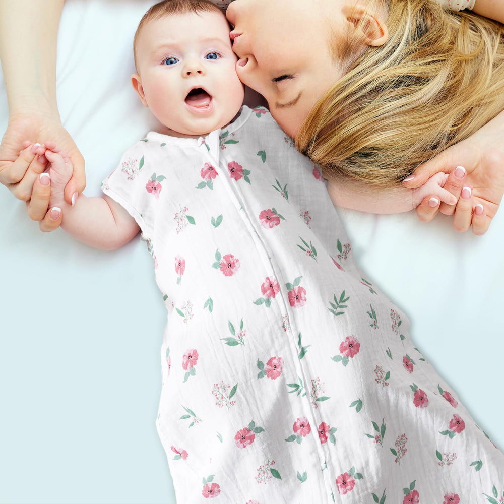 David's Kids floral print two-pack offers versatile sizing for growing babies.