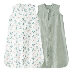 David's Kids sleep sack forest front view, breathable muslin fabric for summer sleep