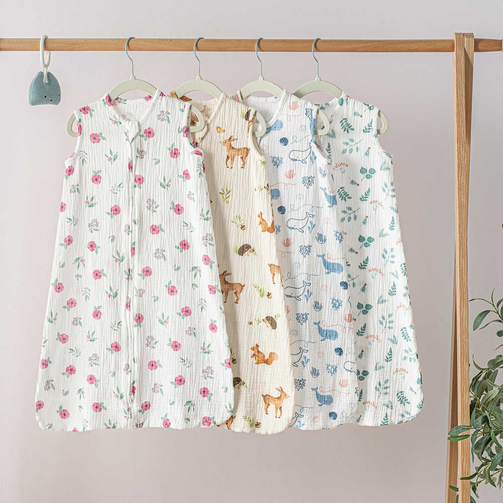 David's Kids forest sleep sack size chart for growing babies