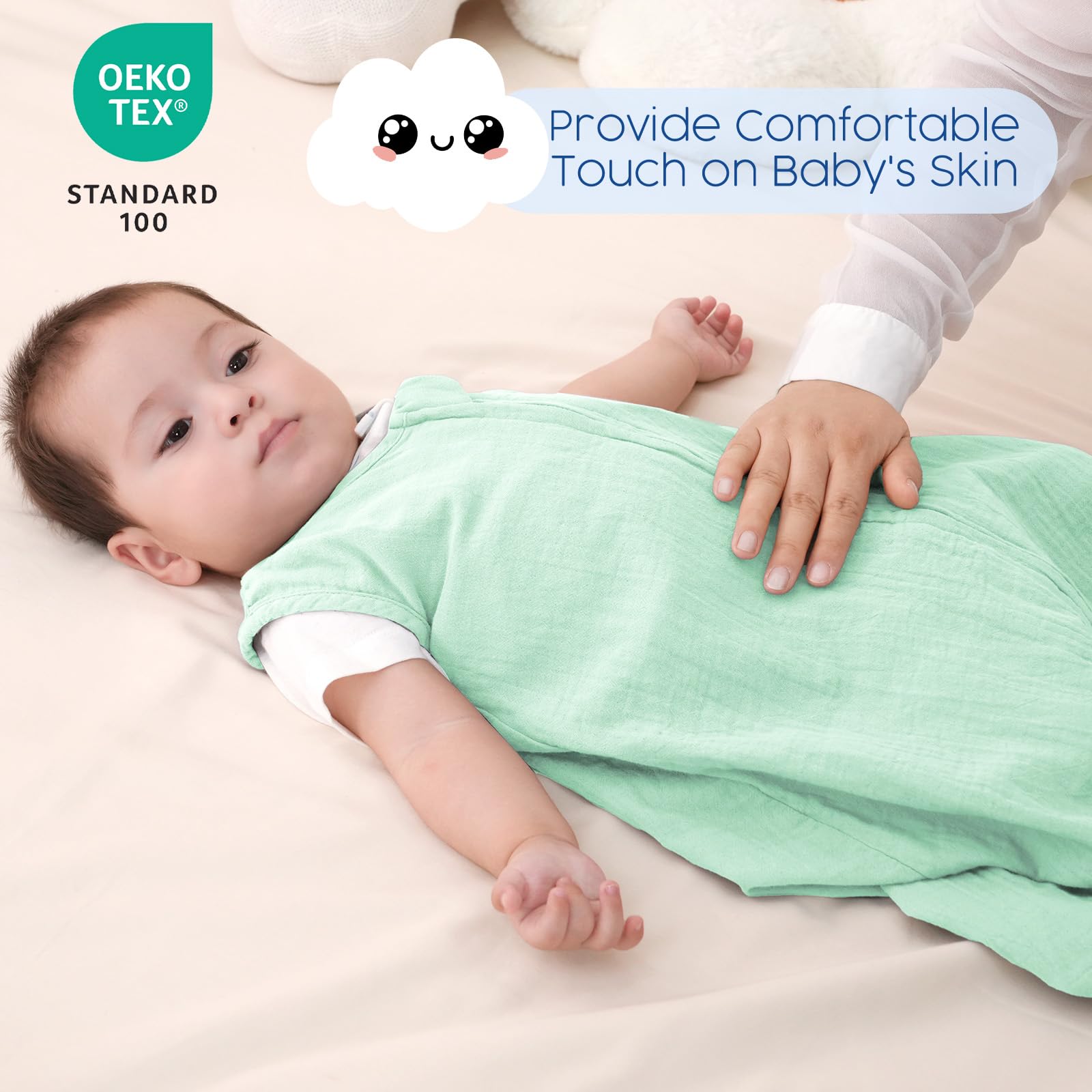 David's Kids sleep sack with roomy bottom space supports natural leg movement