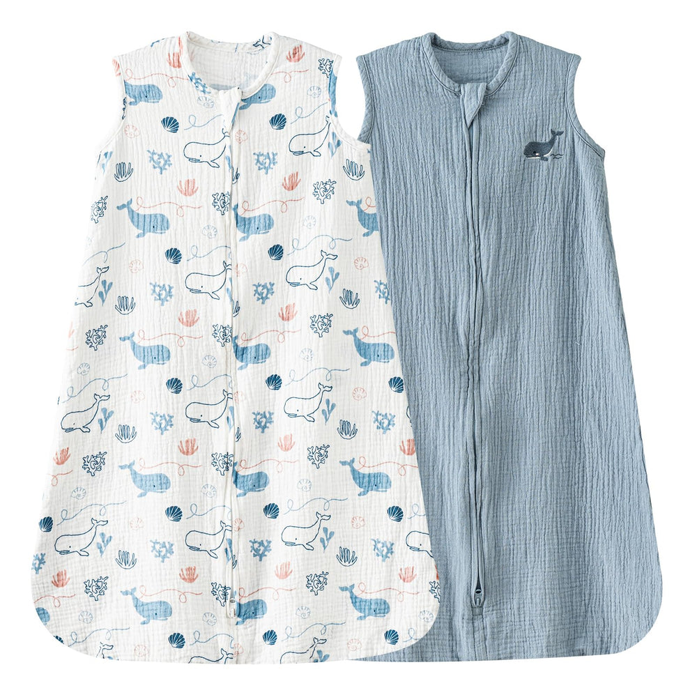 Davids Kids muslin sleep sack whale design offers breathable summer comfort