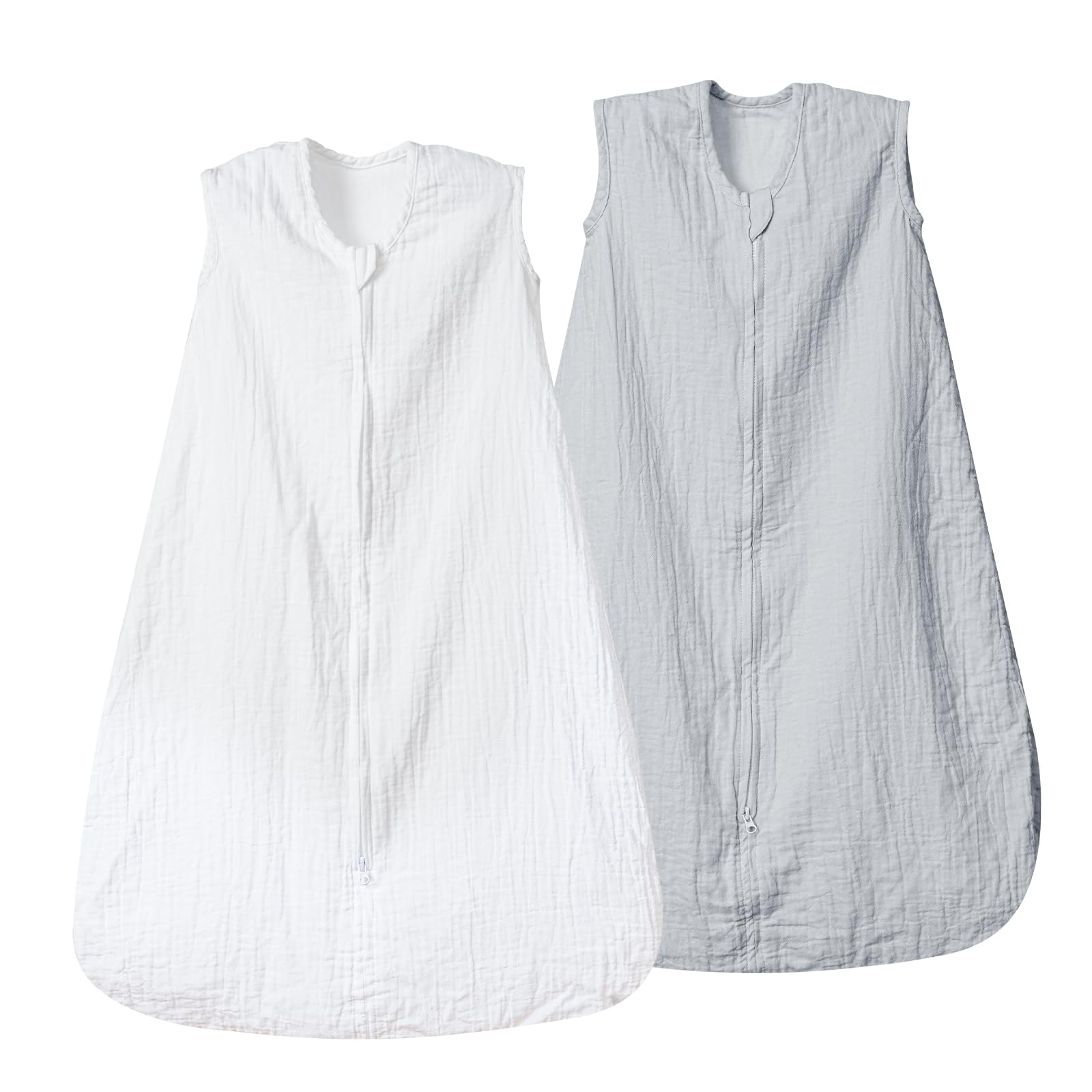 David's Kids muslin sleep sack in white front view highlights breathable summer fabric