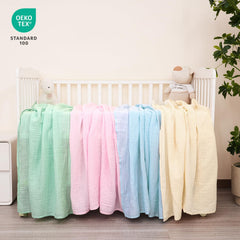 david's kids muslin swaddle blanket blue pattern ideal for daytime naps
