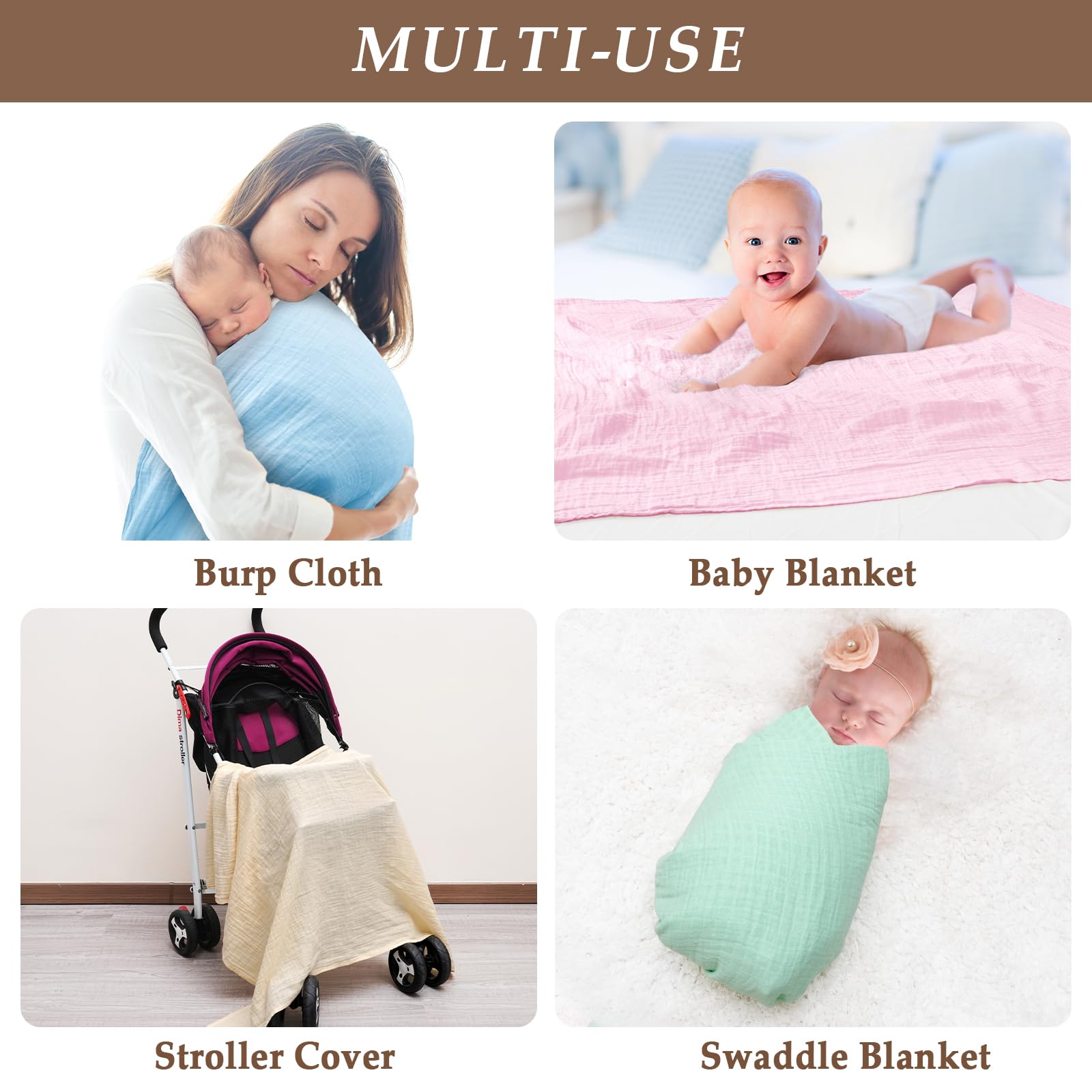 david's kids muslin swaddle blanket multi-use design supports swaddling nursing and play
