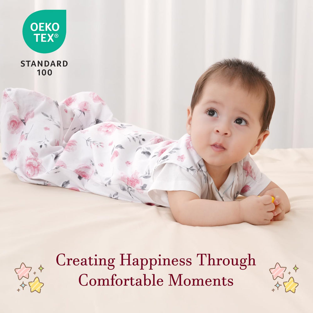 David's Kids sleep sack fabric close-up shows breathable moisture-wicking texture for comfort.
