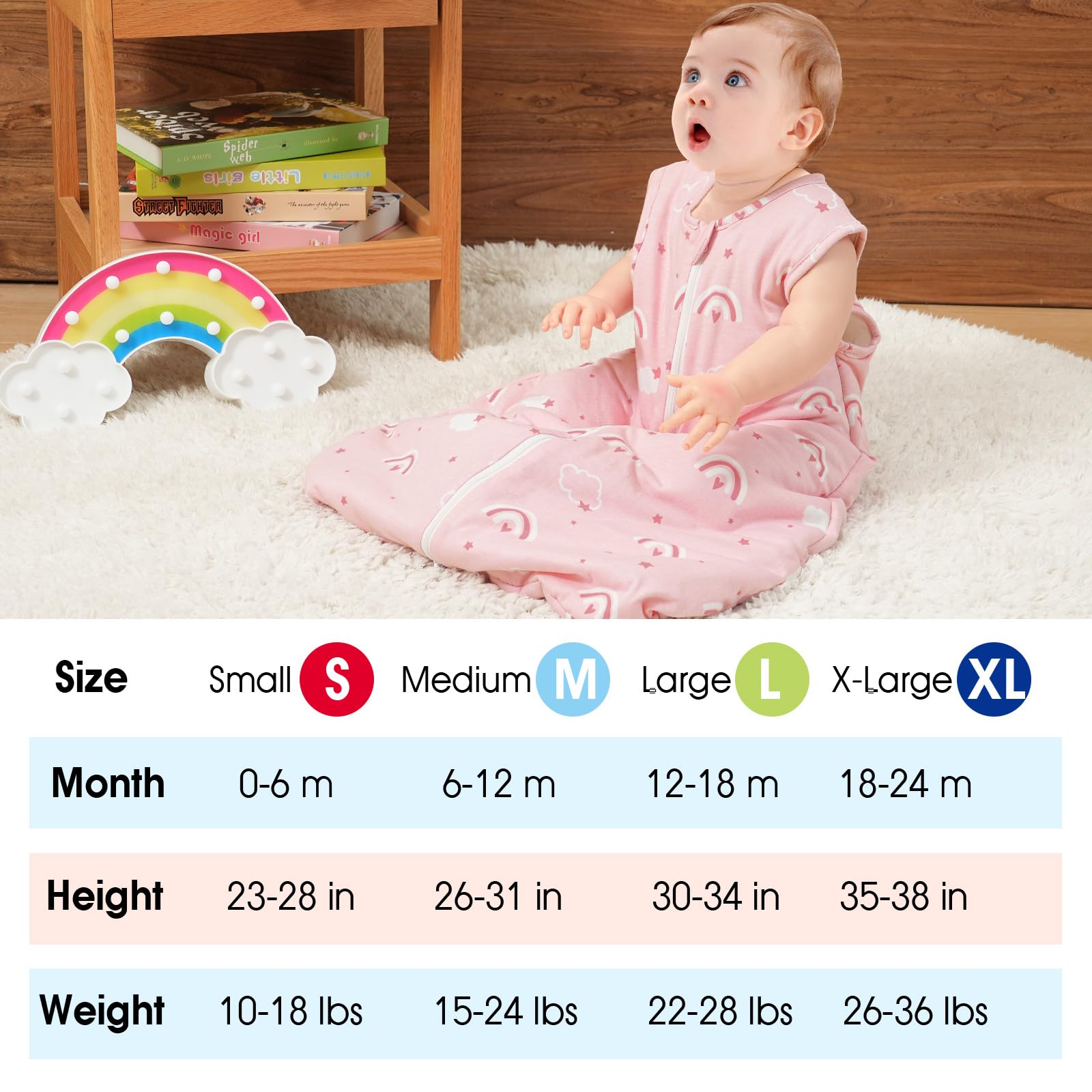 David's Kids sleep sack bottom-space design supports leg movement in sleep