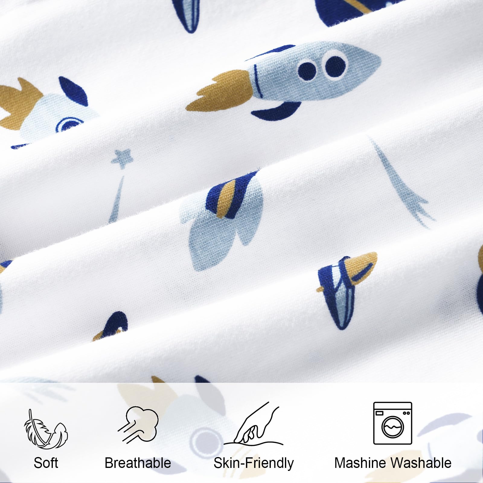 David's Kids sleep sack breathable fabric helps stay dry through light night heat.
