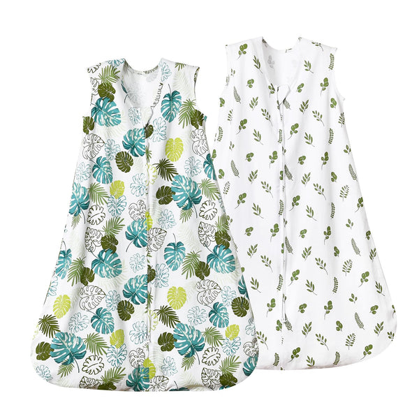 David's Kids sleep sack leaf front view shows cozy fit.