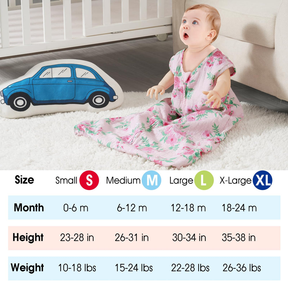 David's Kids sleep sack size chart helps find the perfect fit