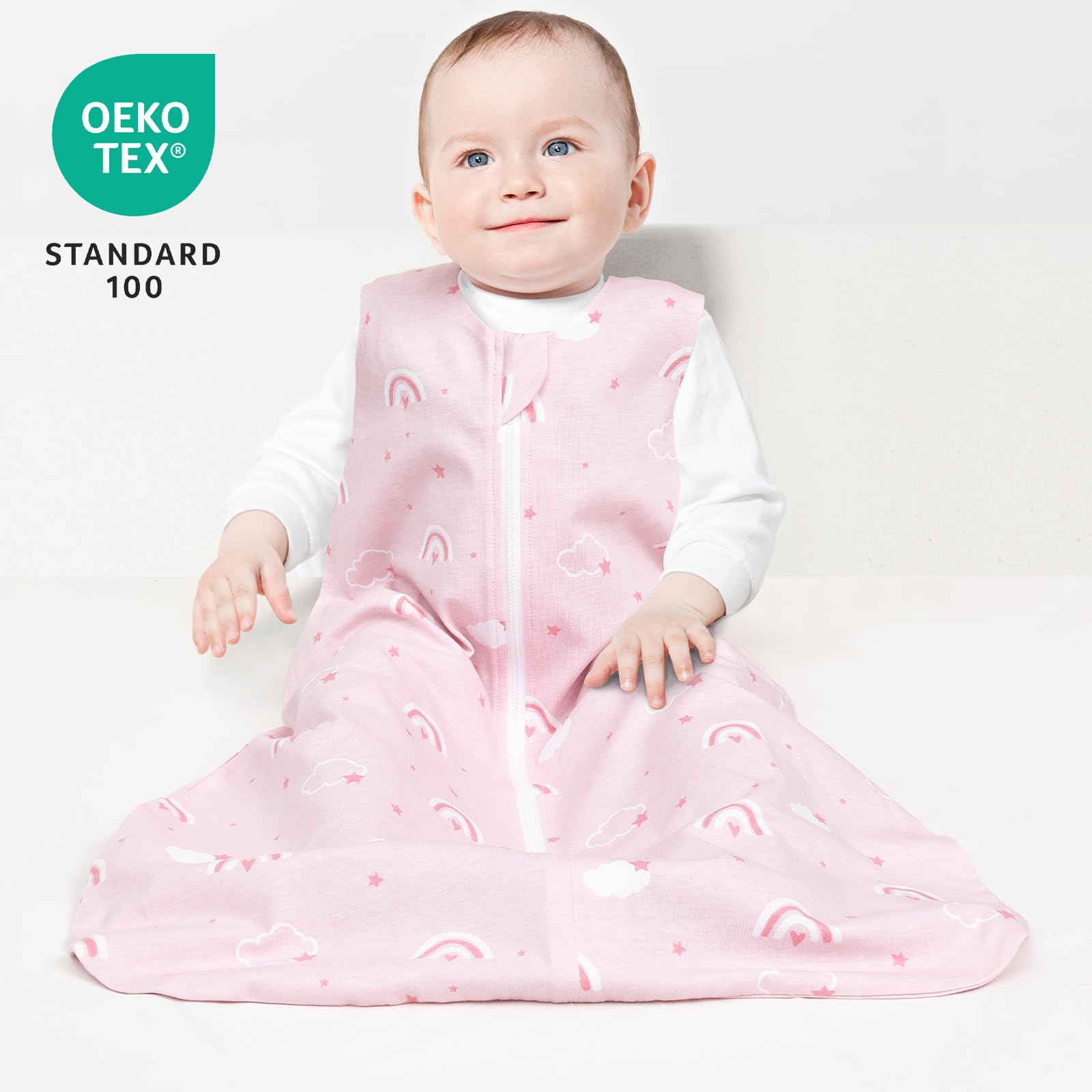 David's Kids sleep sack space pattern creates a cozy bedtime look for toddlers.