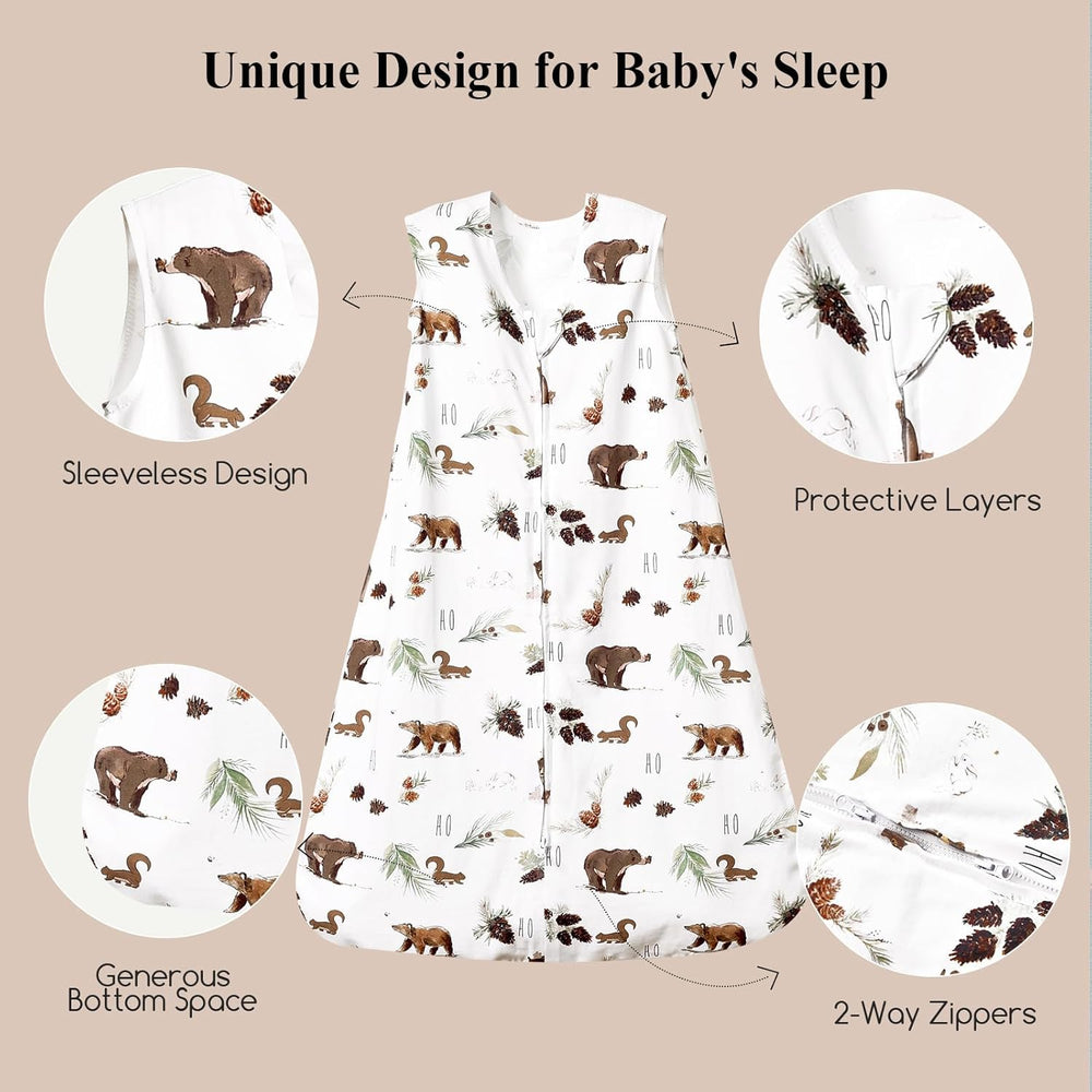 David's Kids sleep sack woodland leg room emphasizes comfortable movement