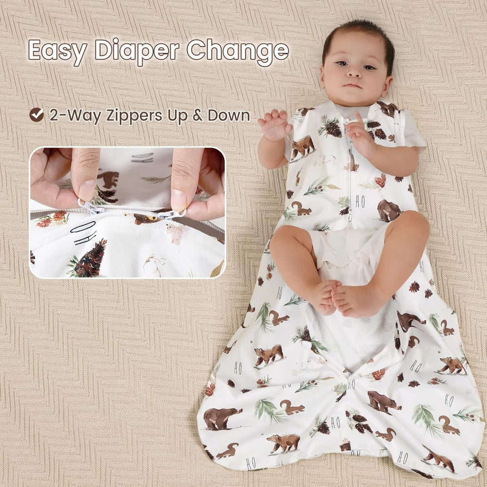 David's Kids sleep sack woodland sleeveless design supports arm freedom during sleep
