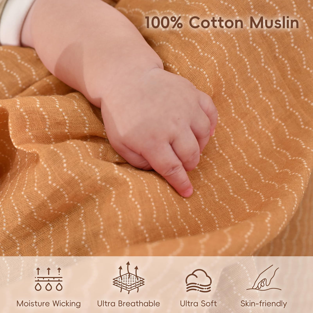 David's Kids wave pattern swaddle in use for cozy, secure newborn swaddling at nap time