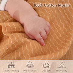 David's Kids wave pattern swaddle in use for cozy, secure newborn swaddling at nap time