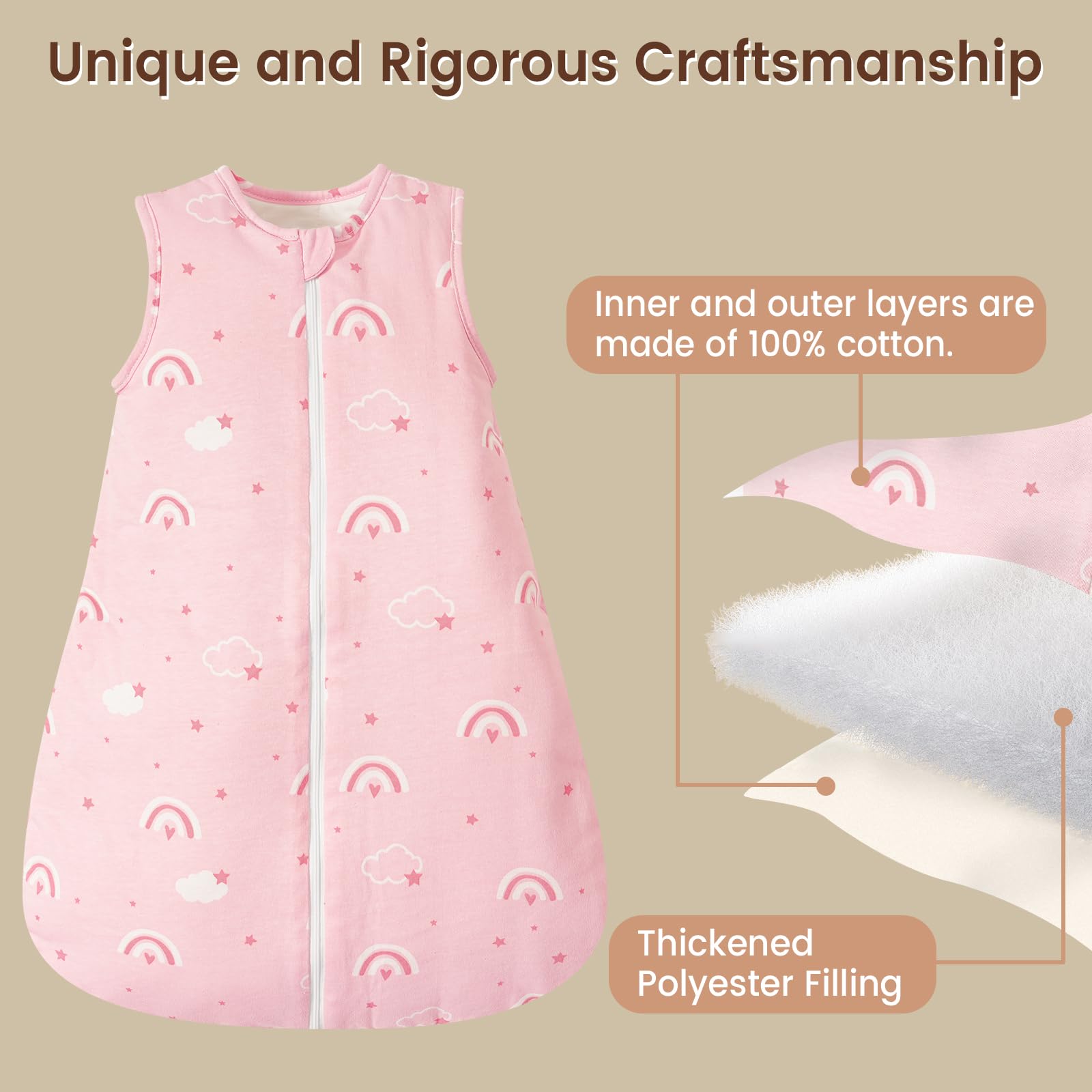 David's Kids winter sleep sack rainbow pattern brings playful warmth