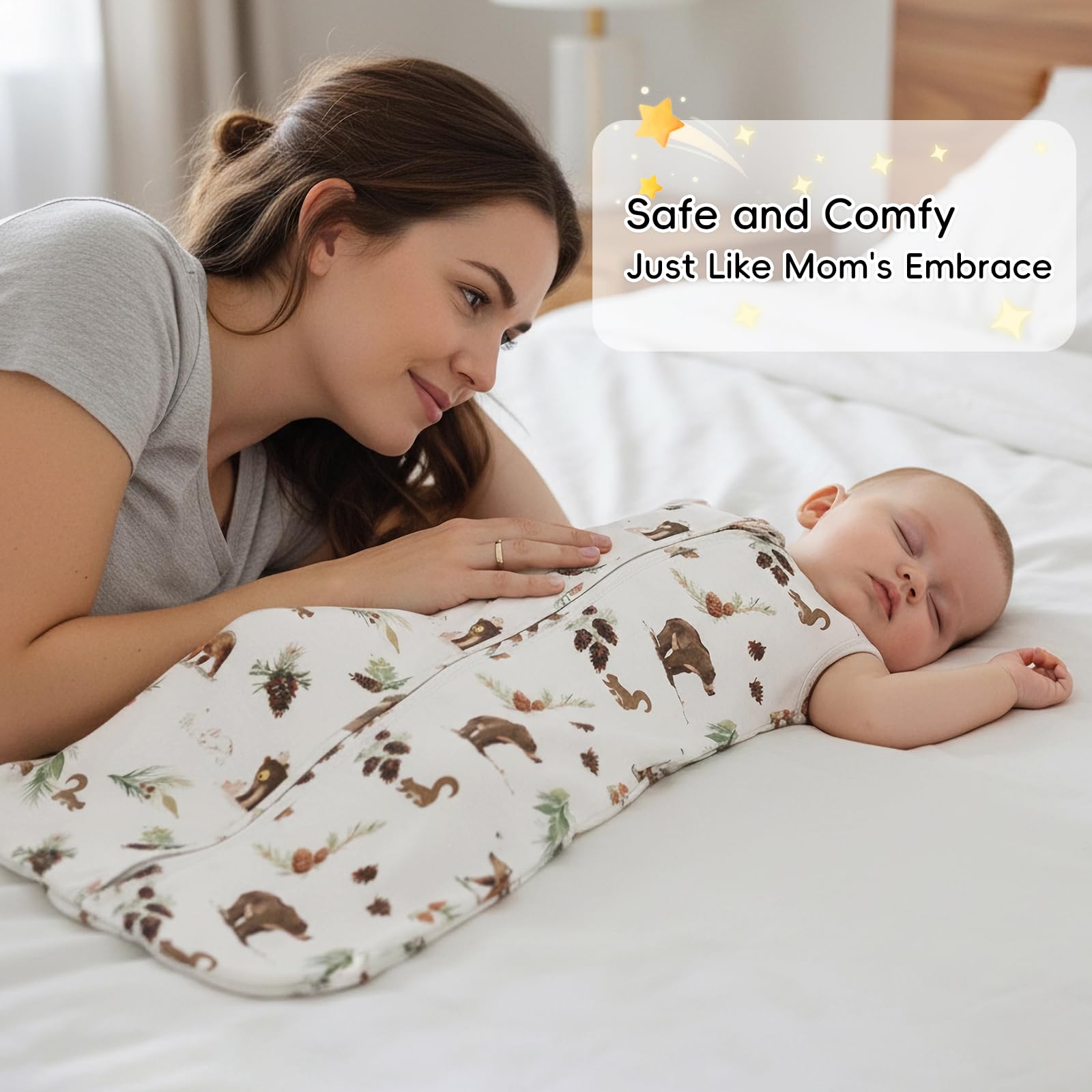 David's Kids Sleep Sack size chart; four options from S to XL.