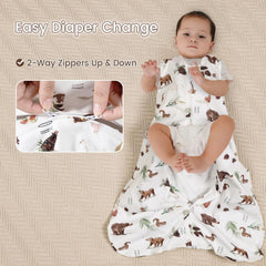 David's Kids woodland sleep sack sleeveless design allows free arm movement.