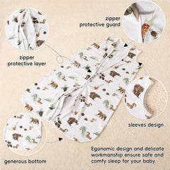 David's Kids Sleep Sack zipper detail; durable 2-way zipper with protective guard.