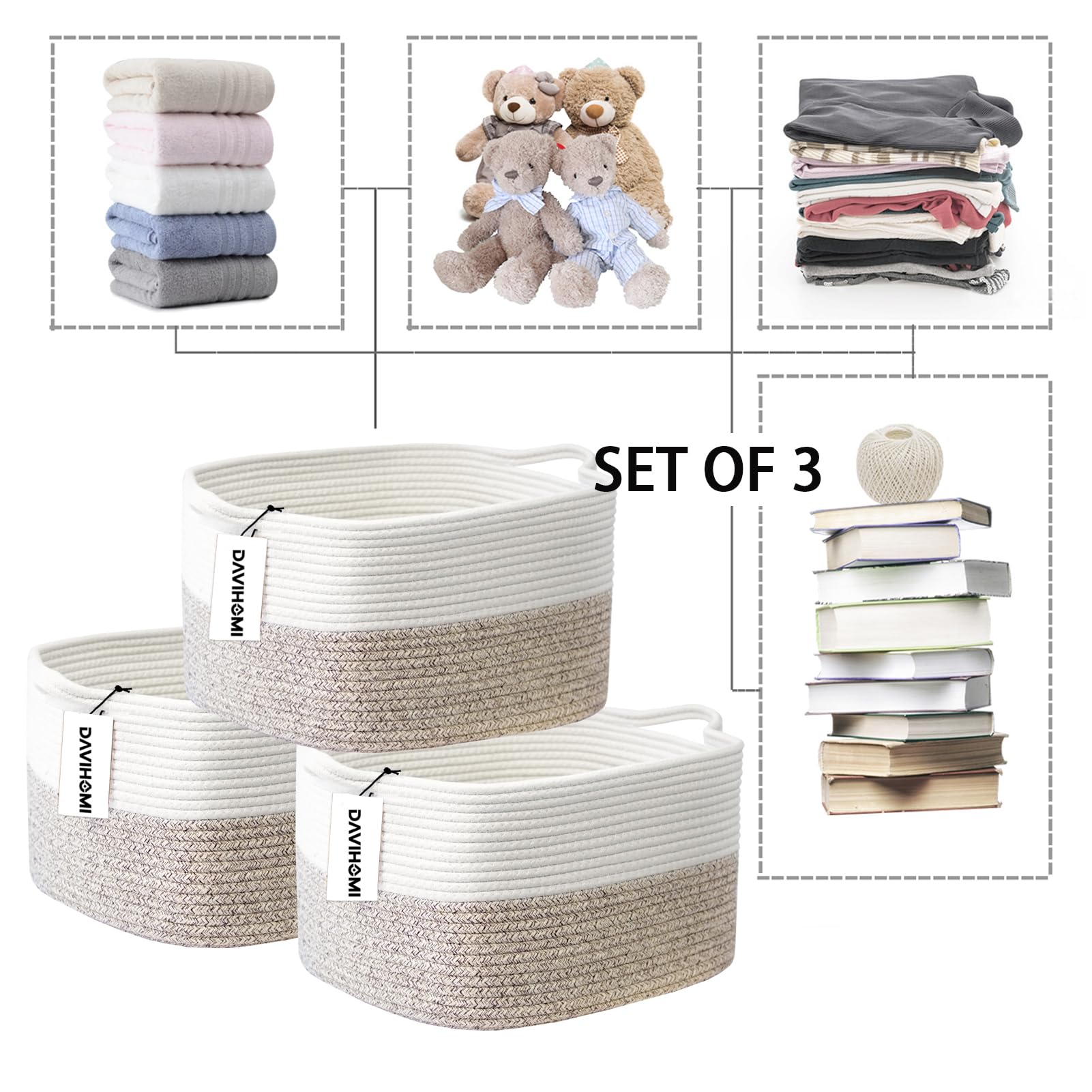 DAVIHOMI white brown color adds natural decor to any room