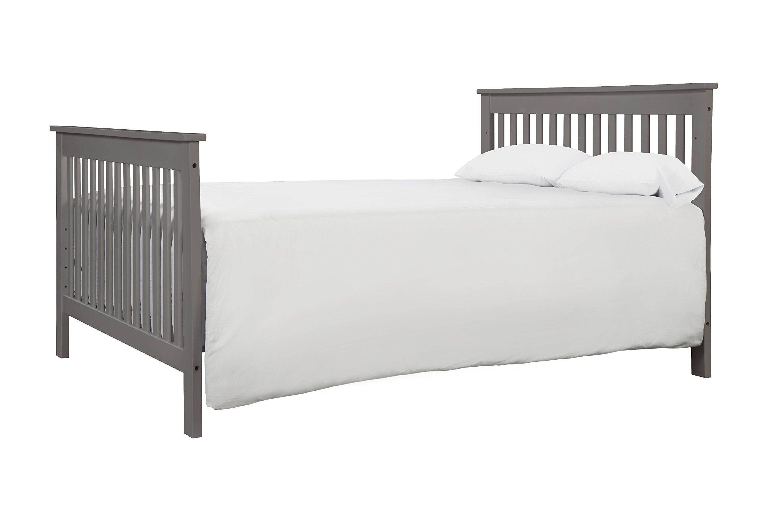 DaVinci bed conversion assembly with slate finish enables easy setup and growth.